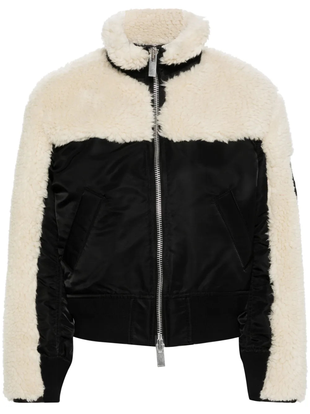Panelled Faux-Shearling Jacket