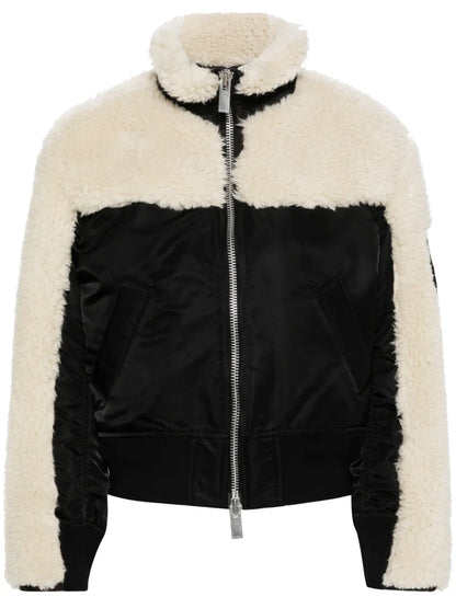 Panelled Faux-Shearling Jacket