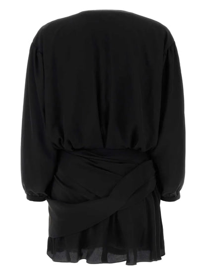 V-Neck Silk Minidress
