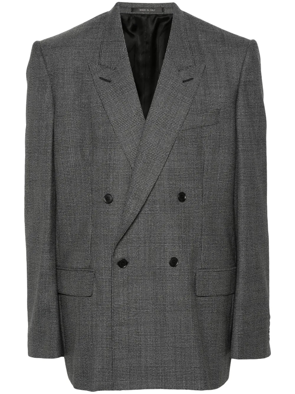 Checked Double-Breasted Blazer