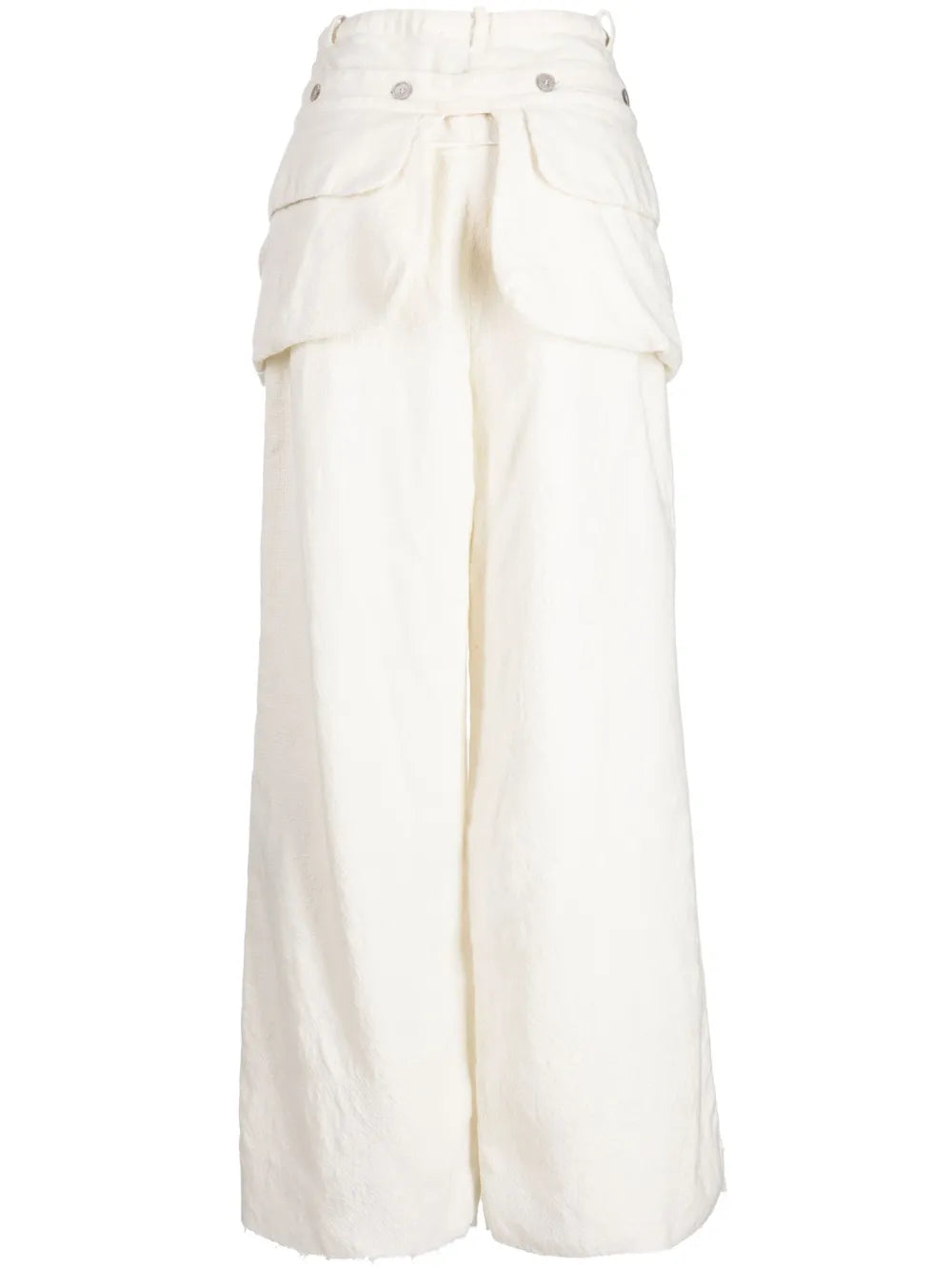 Detachable-Belt Wide-Leg Trousers