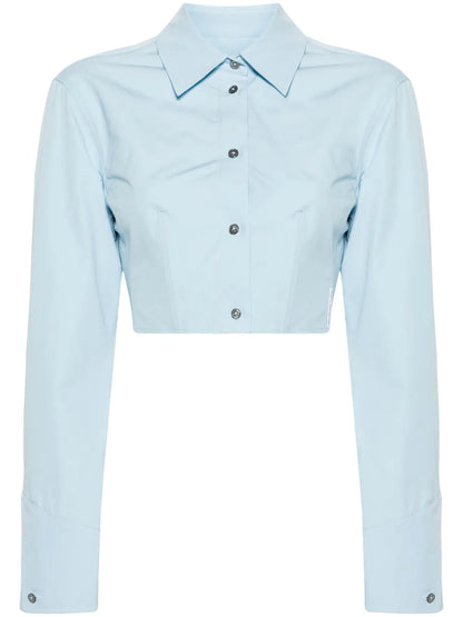 Boned-Waist Cotton Shirt