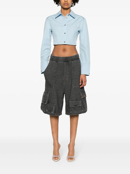 Boned-Waist Cotton Shirt