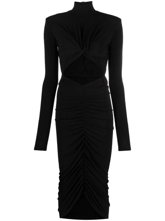 Kim Ruched Cut-Out Midi Dress