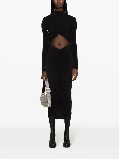 Kim Ruched Cut-Out Midi Dress