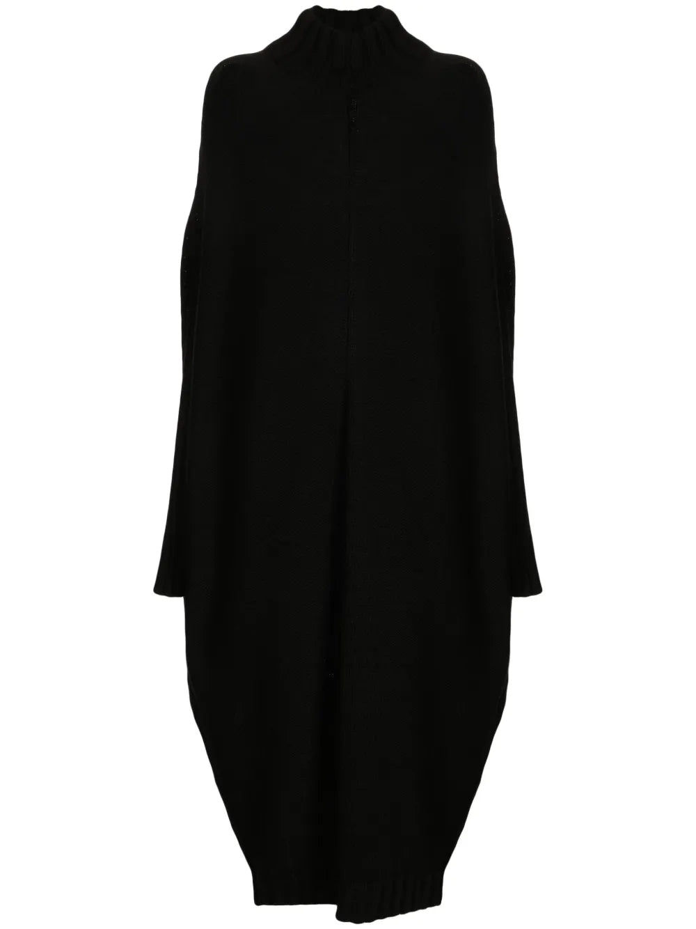 Mock-Neck Knitted Midi Dress