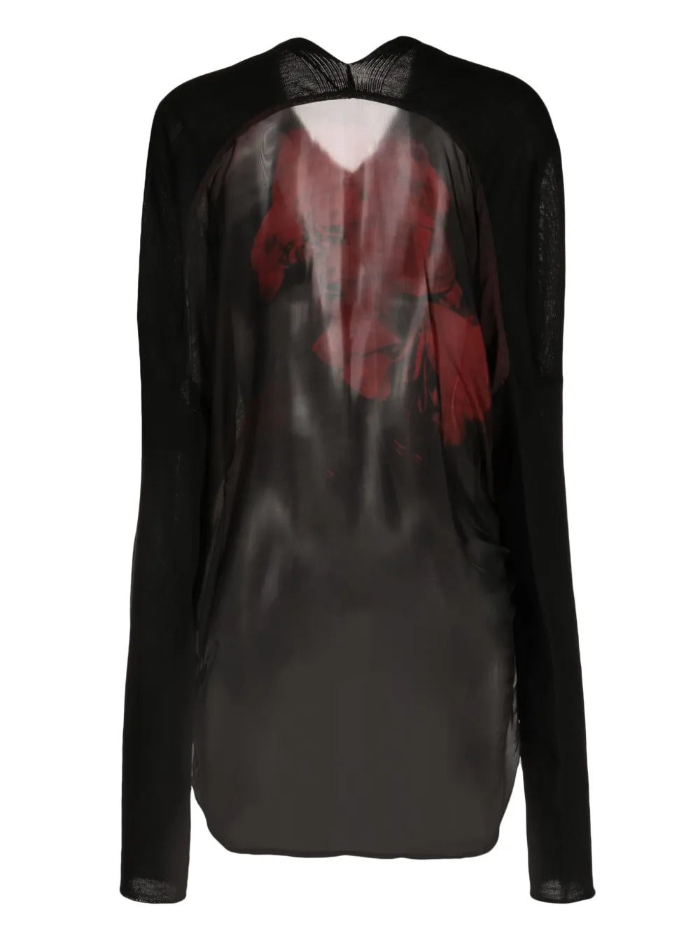 Abstract-Print Wool Blouse