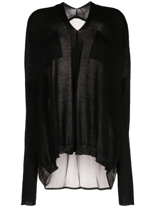 Abstract-Print Wool Blouse