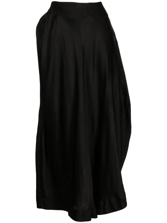 Asymmetric Cotton Midi Skirt