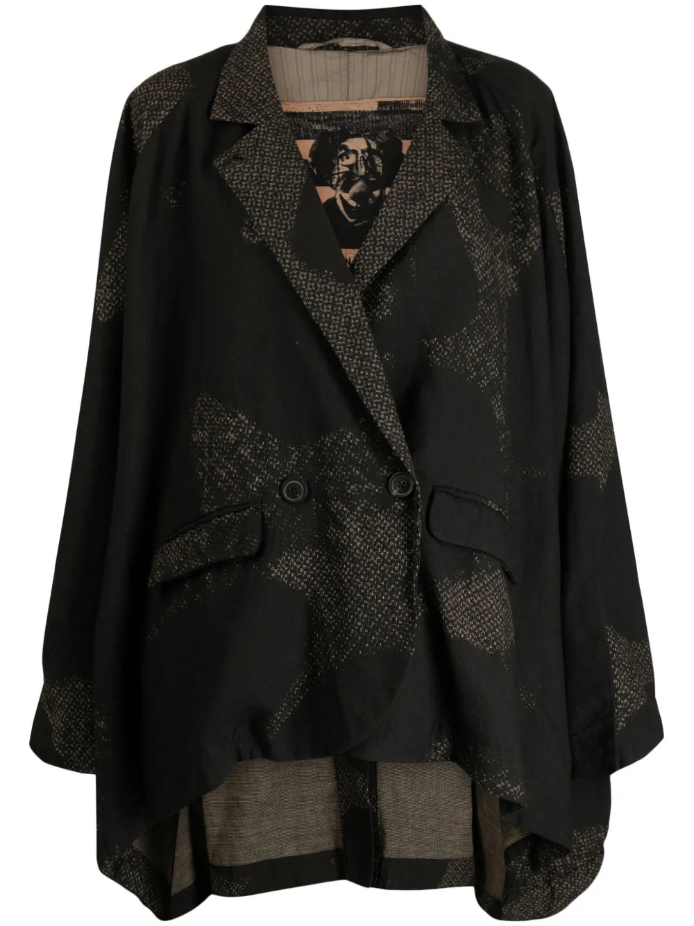 Distressed Double-Breasted Peacoat