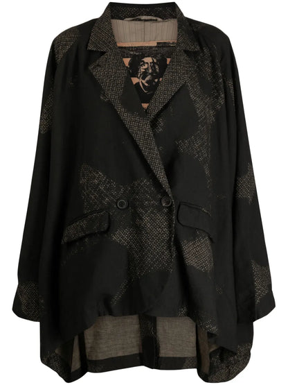 Distressed Double-Breasted Peacoat