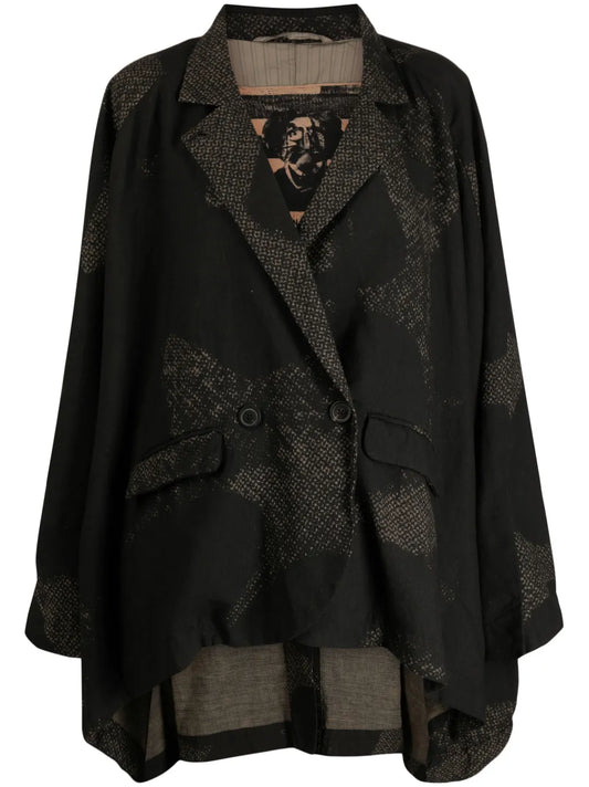 Distressed Double-Breasted Peacoat
