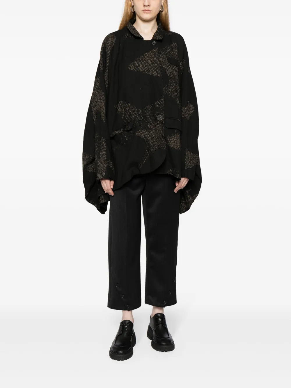 Distressed Double-Breasted Peacoat