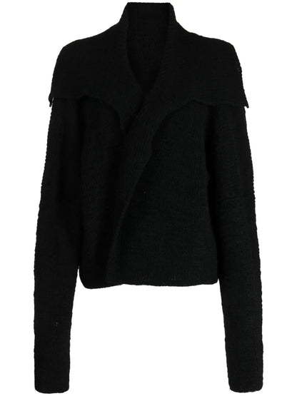 Spread-Collar Wool Bolero