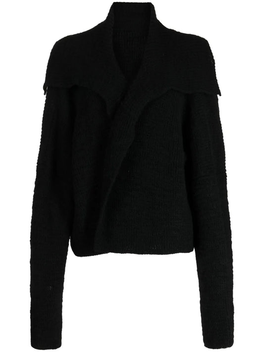 Spread-Collar Wool Bolero
