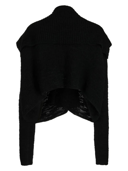 Spread-Collar Wool Bolero