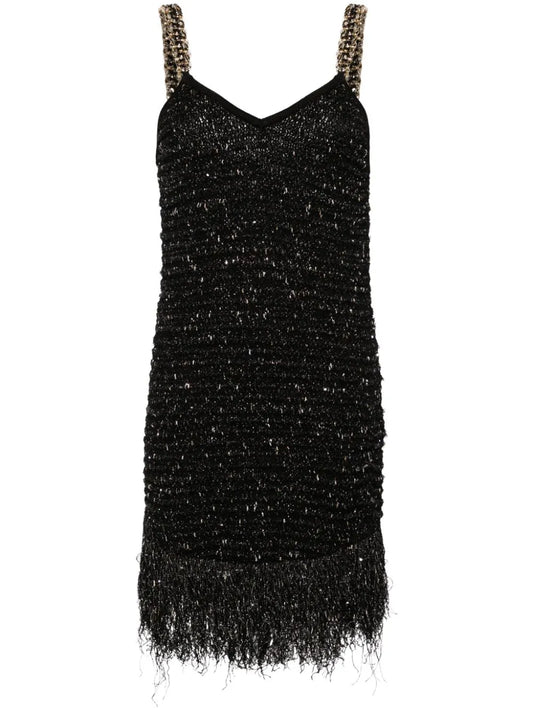 Fringed Lurex Tweed Minidress