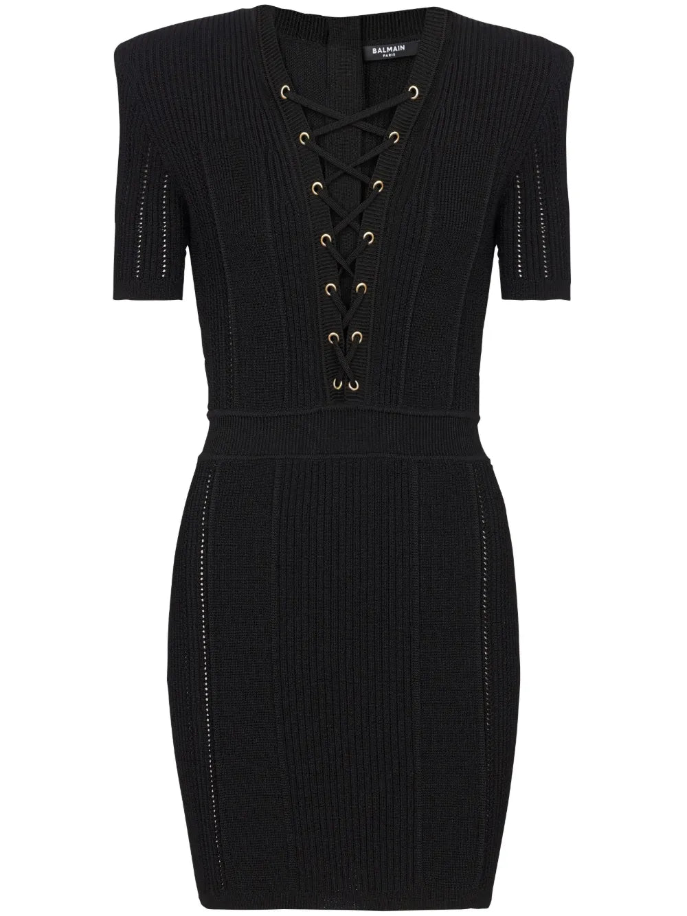 V-Neck Lace-Up Minidress