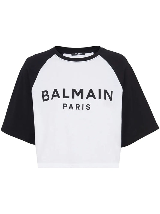 Logo-Print Cropped Cotton T-Shirt