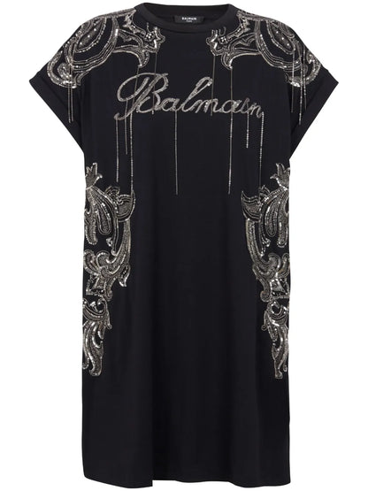 Signature Chain-Embroidered Minidress