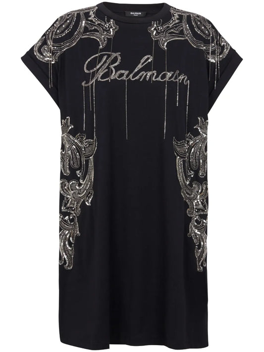 Signature Chain-Embroidered Minidress