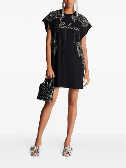 Signature Chain-Embroidered Minidress