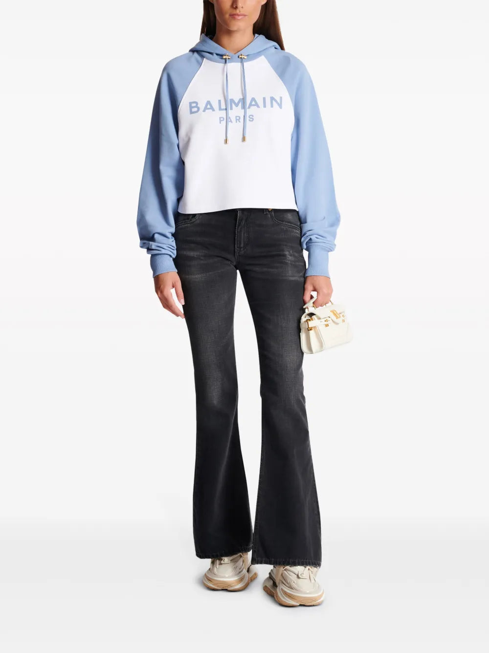 Logo-Print Cropped Hoodie