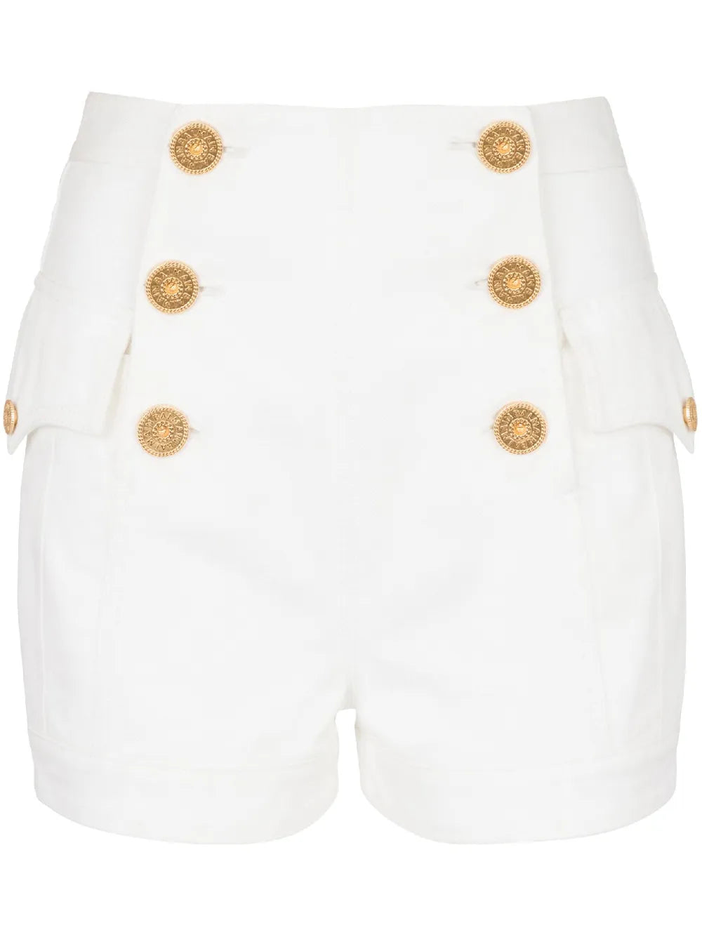 6-Button Denim Shorts