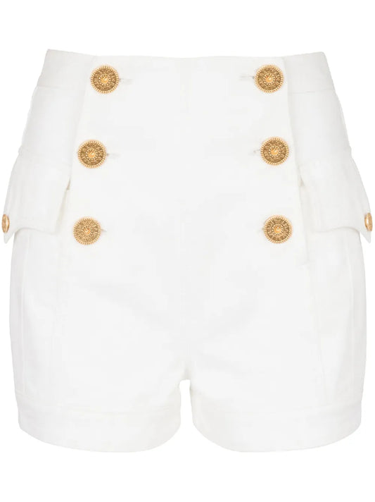 6-Button Denim Shorts