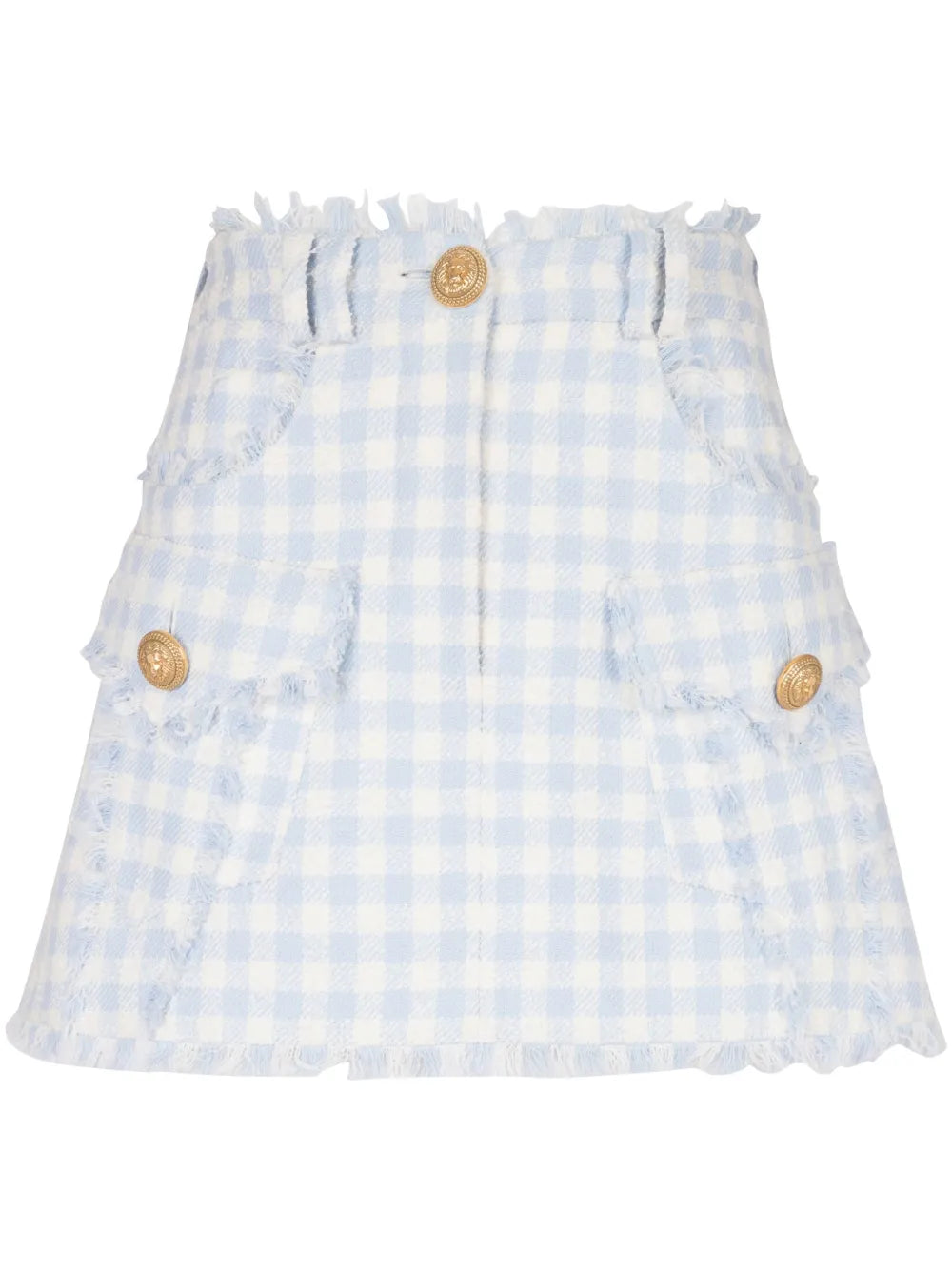Gingham-Pattern A-Line Miniskirt