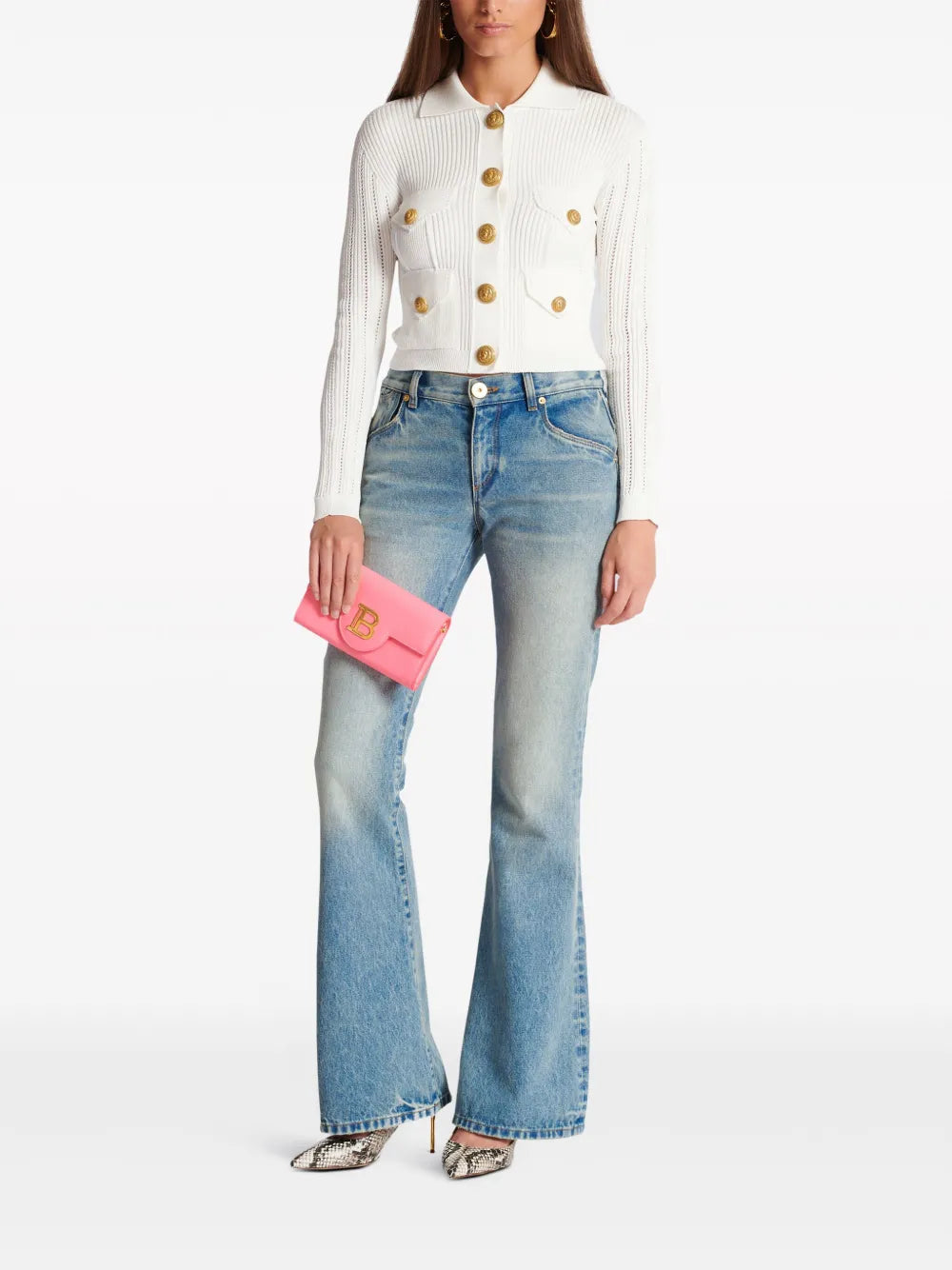 Buttoned Ribbed Cardigan