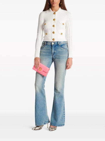 Buttoned Ribbed Cardigan