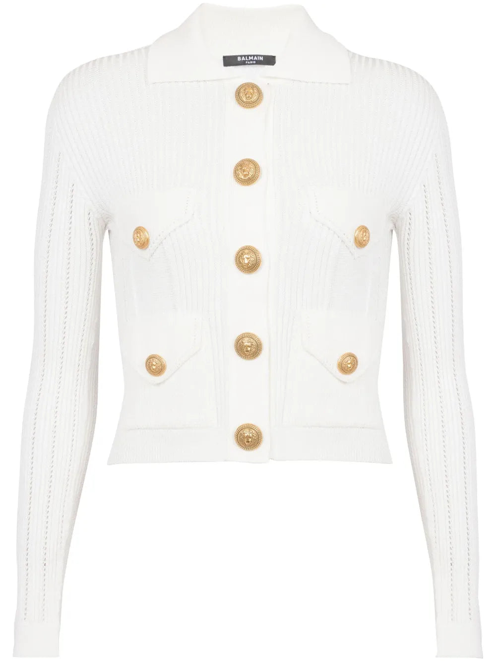 Buttoned Ribbed Cardigan