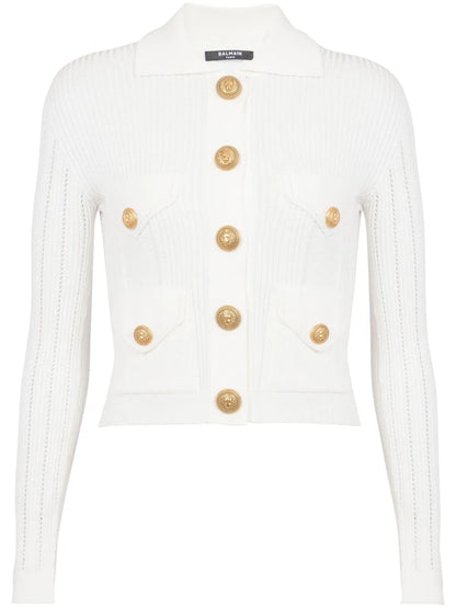 Buttoned Ribbed Cardigan