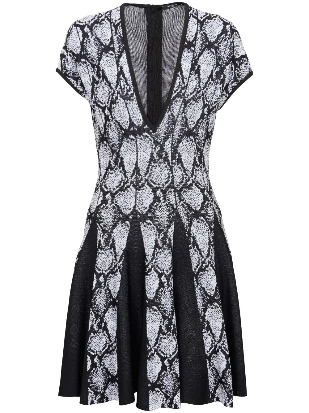 Python-Jacquard Knitted Skater Dress