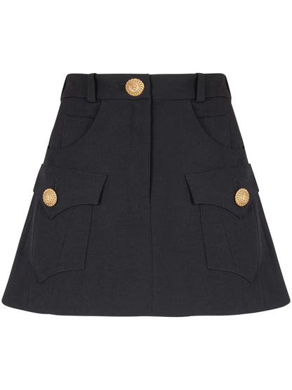 Western Panelled Wool Mini Skirt