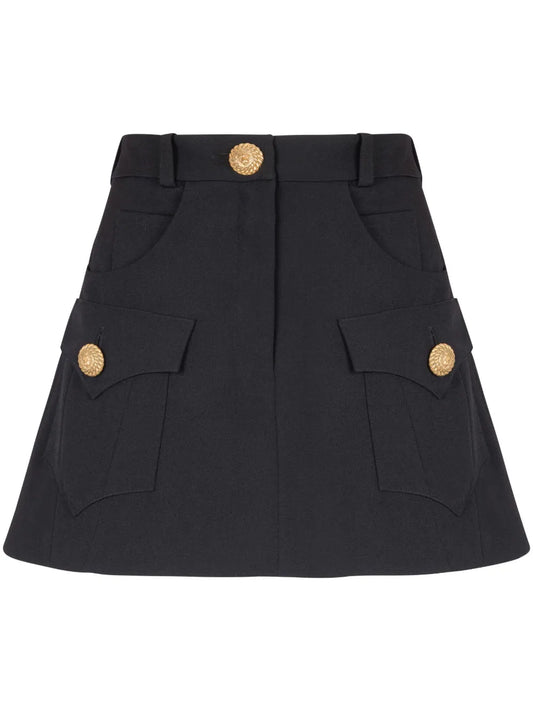 Western Panelled Wool Mini Skirt