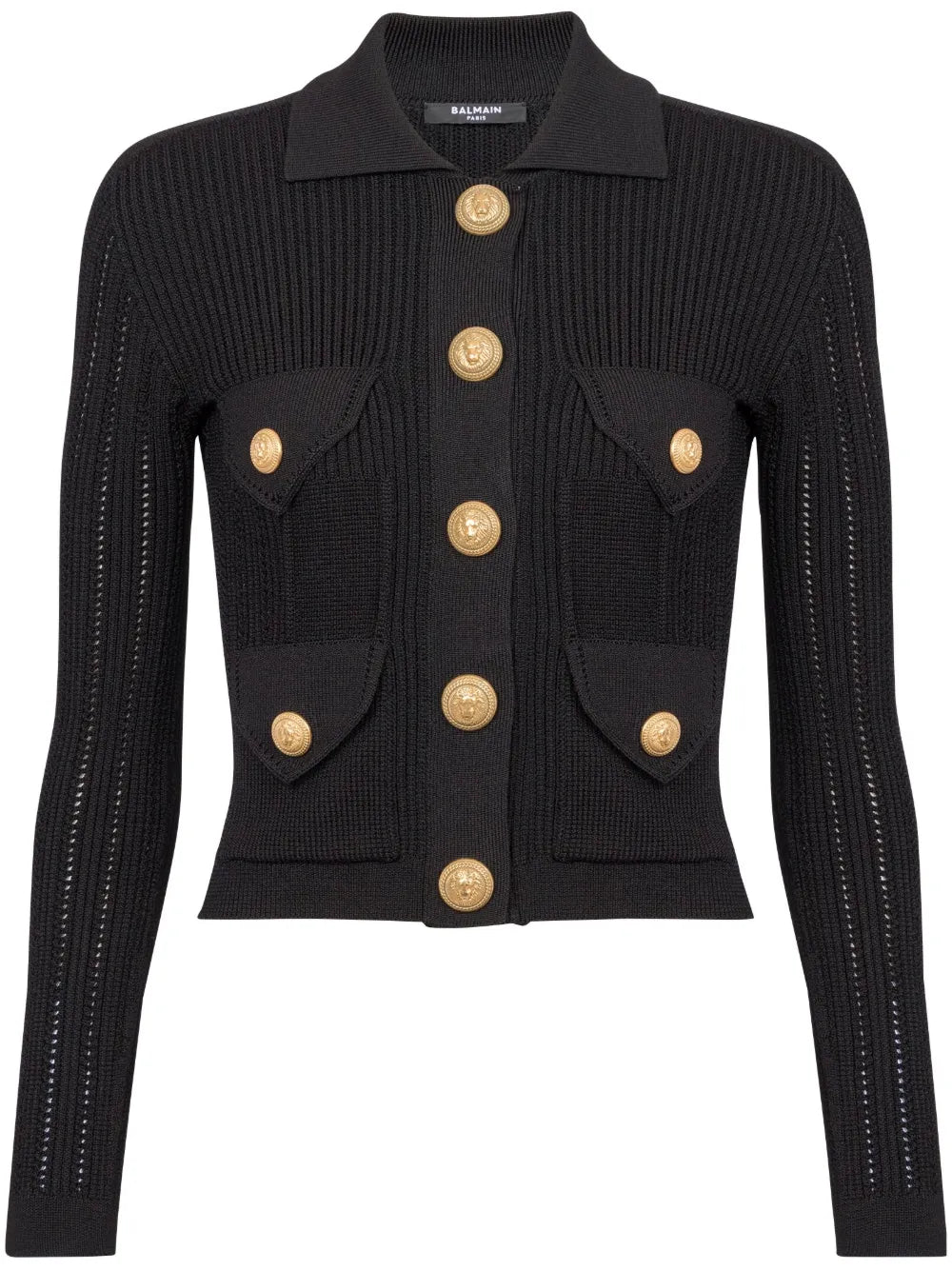 Buttoned Ribbed Cardigan