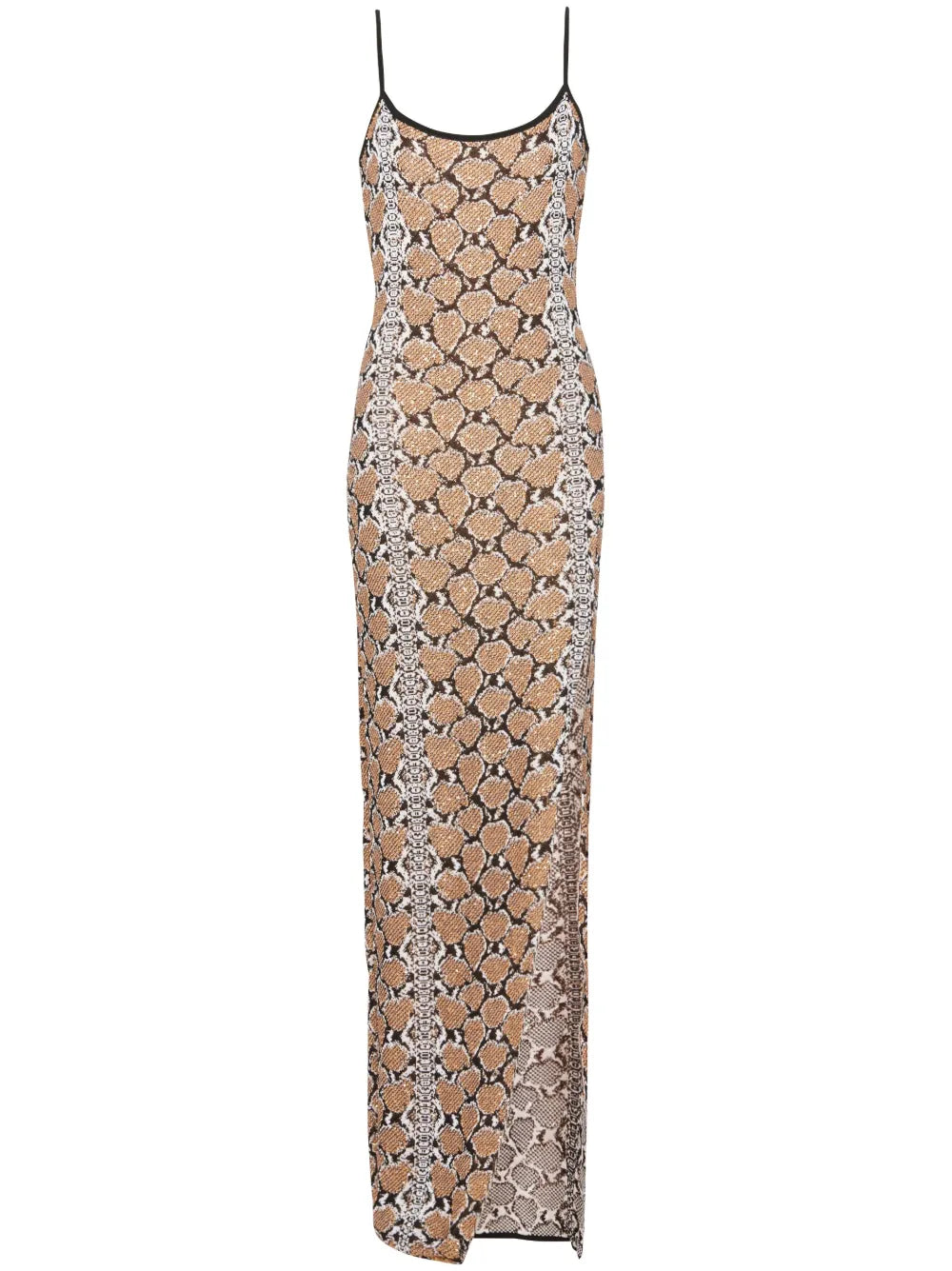 Python-Jacquard Glittered Maxi Dress