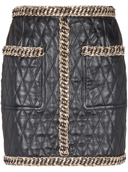 Quilted Leather Miniskirt