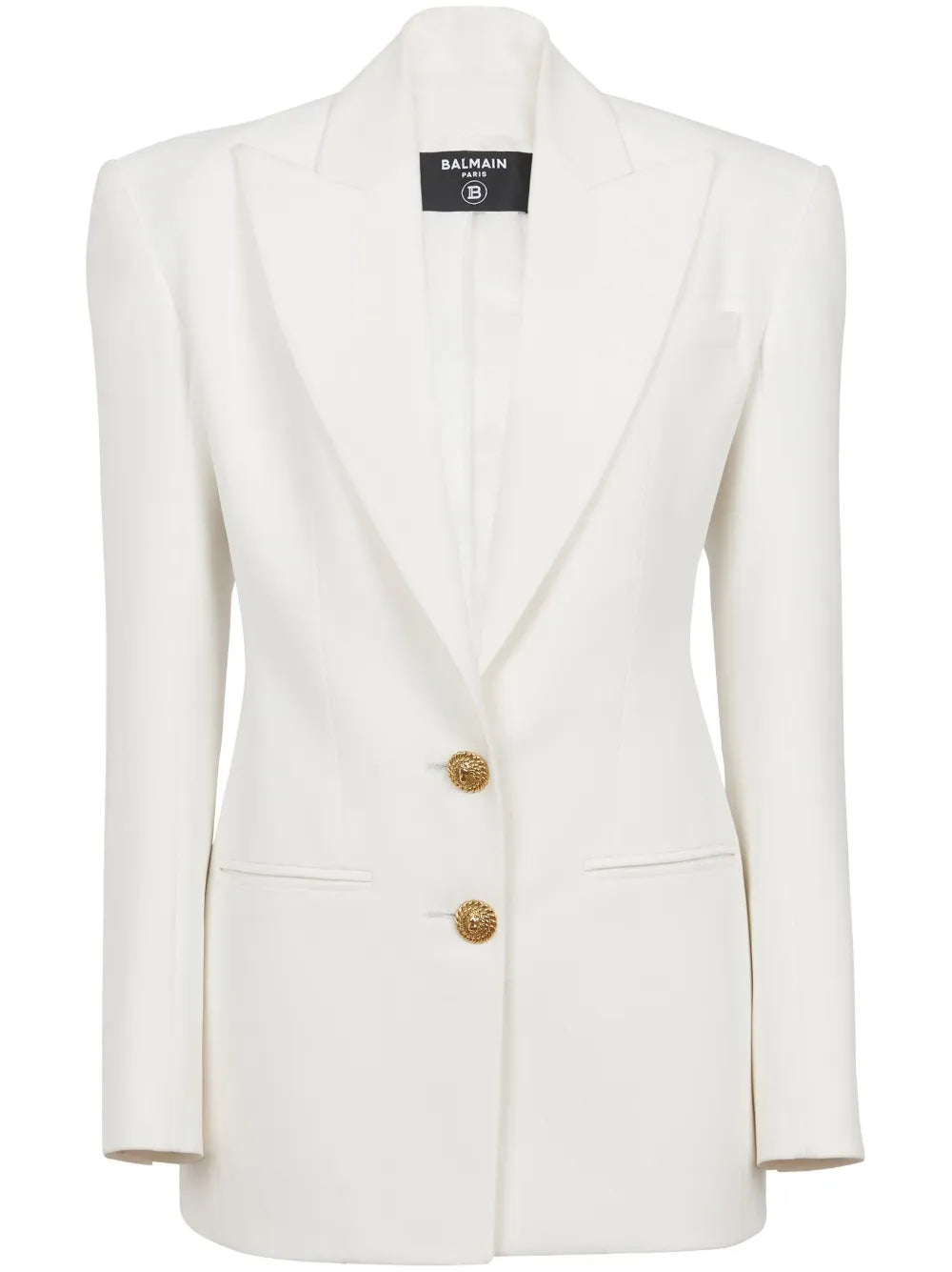 2-Button Single-Breasted Crepe Blazer