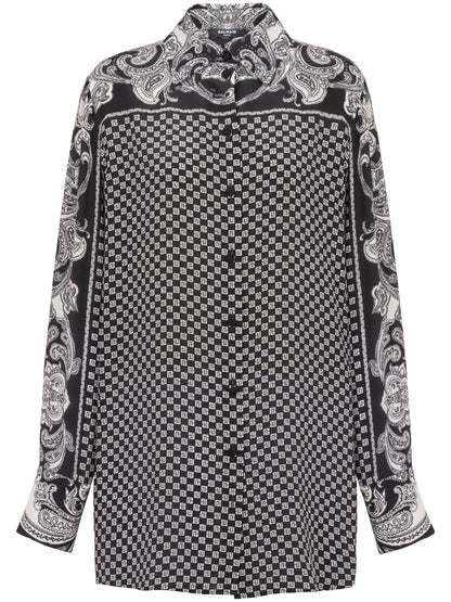 Paisley-Print Silk Shirt