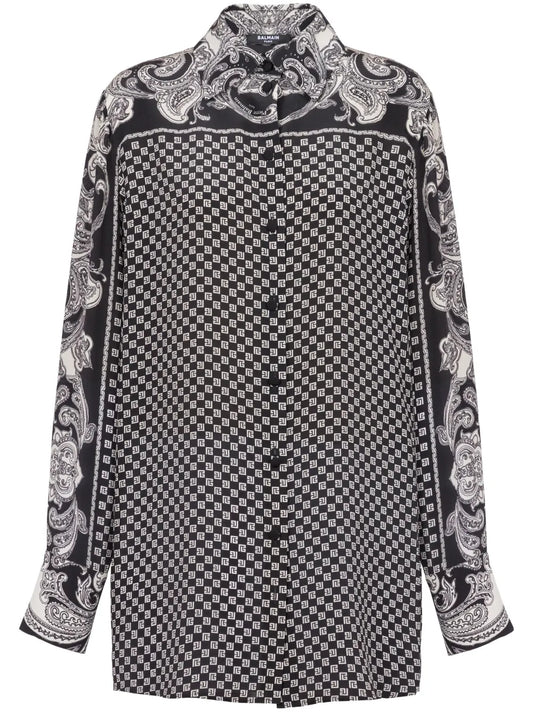 Paisley-Print Silk Shirt
