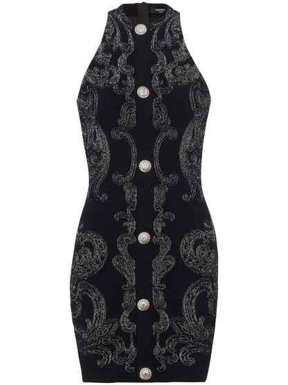 Paisley-Pattern Halterneck Minidress