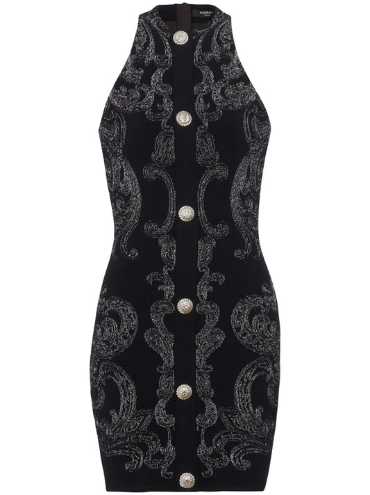 Paisley-Pattern Halterneck Minidress