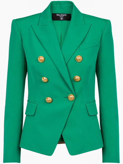 6-Button Double-Breasted Wool Blazer