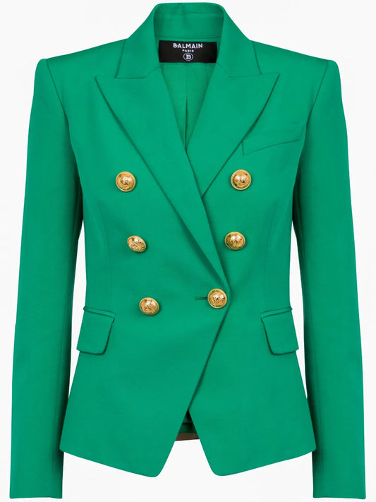 6-Button Double-Breasted Wool Blazer
