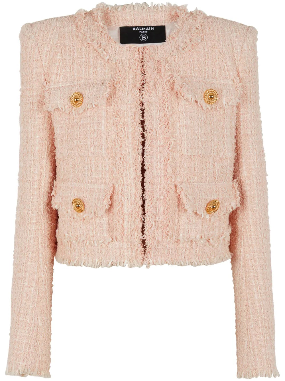 Collarless Tweed Jacket