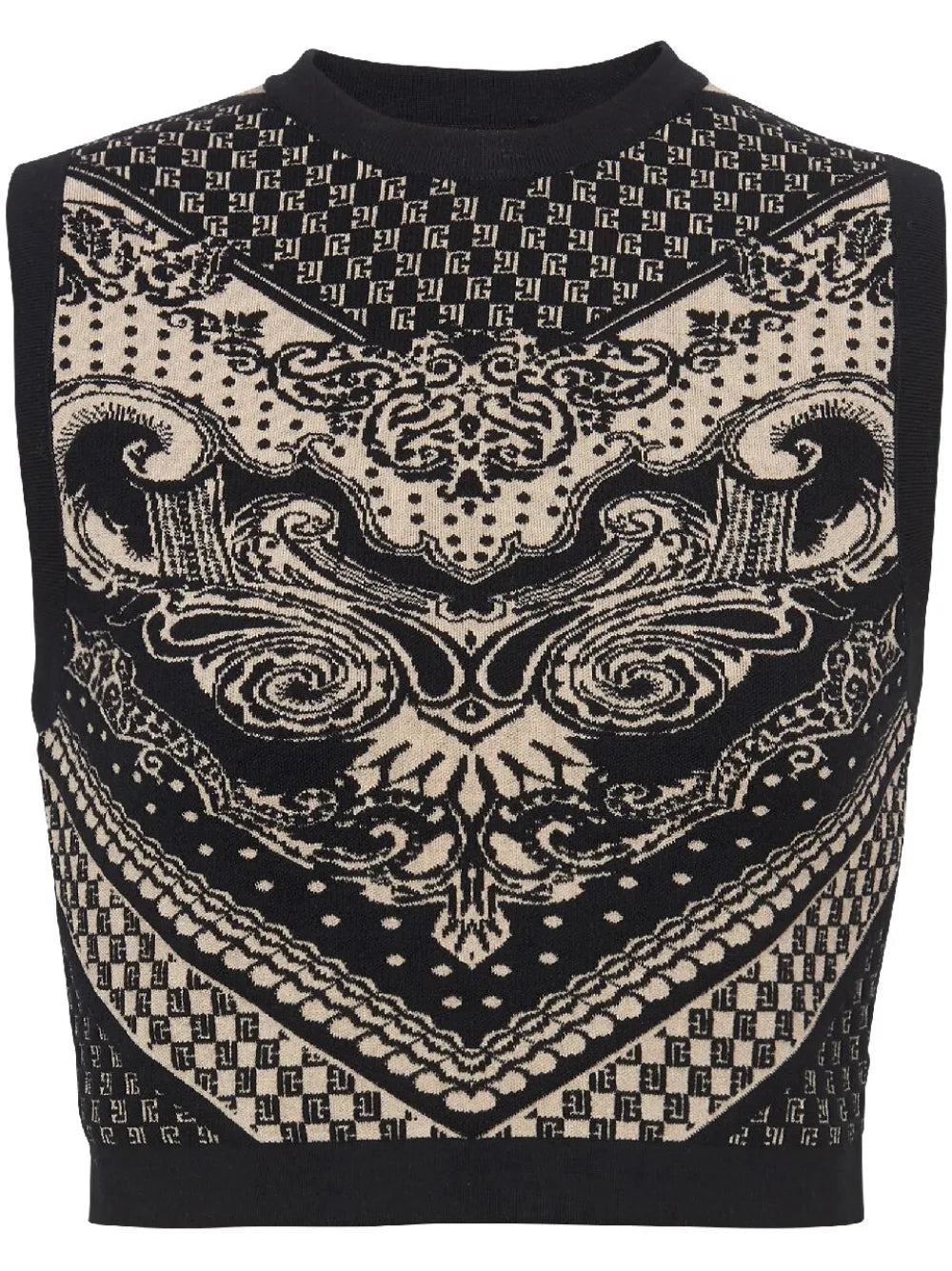 Patterned Intarsia-Knit Crop Top