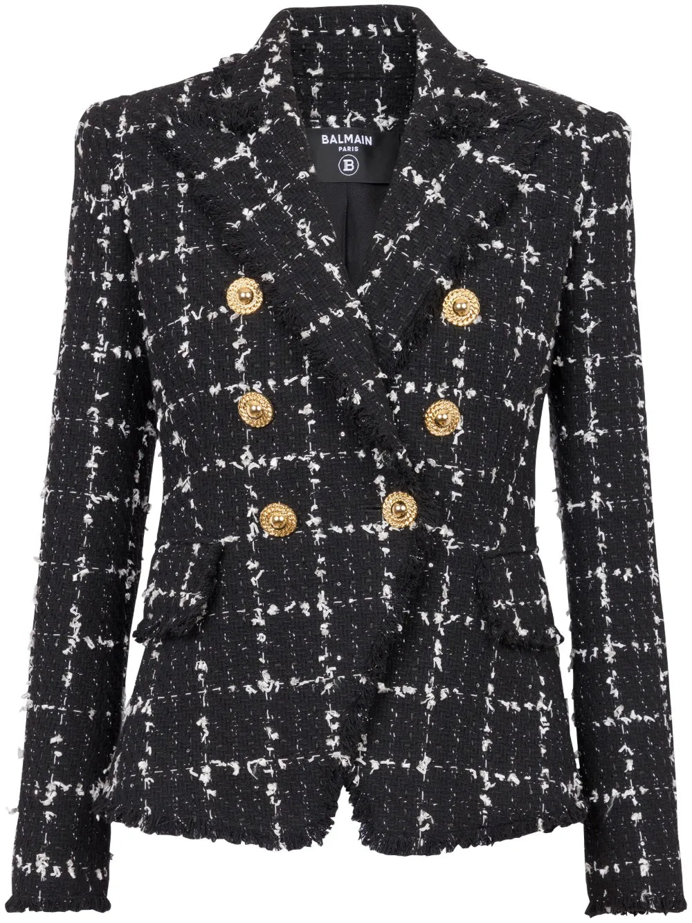 6-Button Double-Breasted Tweed Blazer